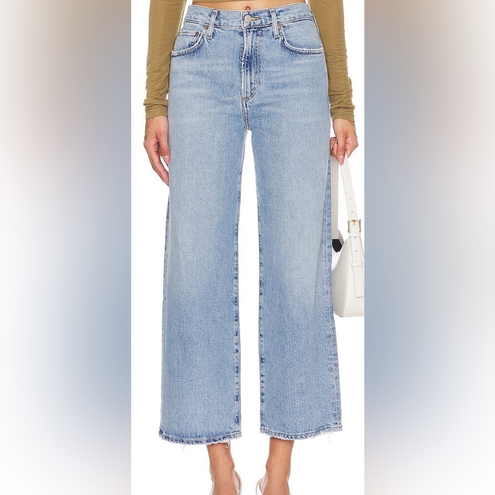 AGOLDE Harper Crop Straight Leg Jeans in Hassel Blue Size 27